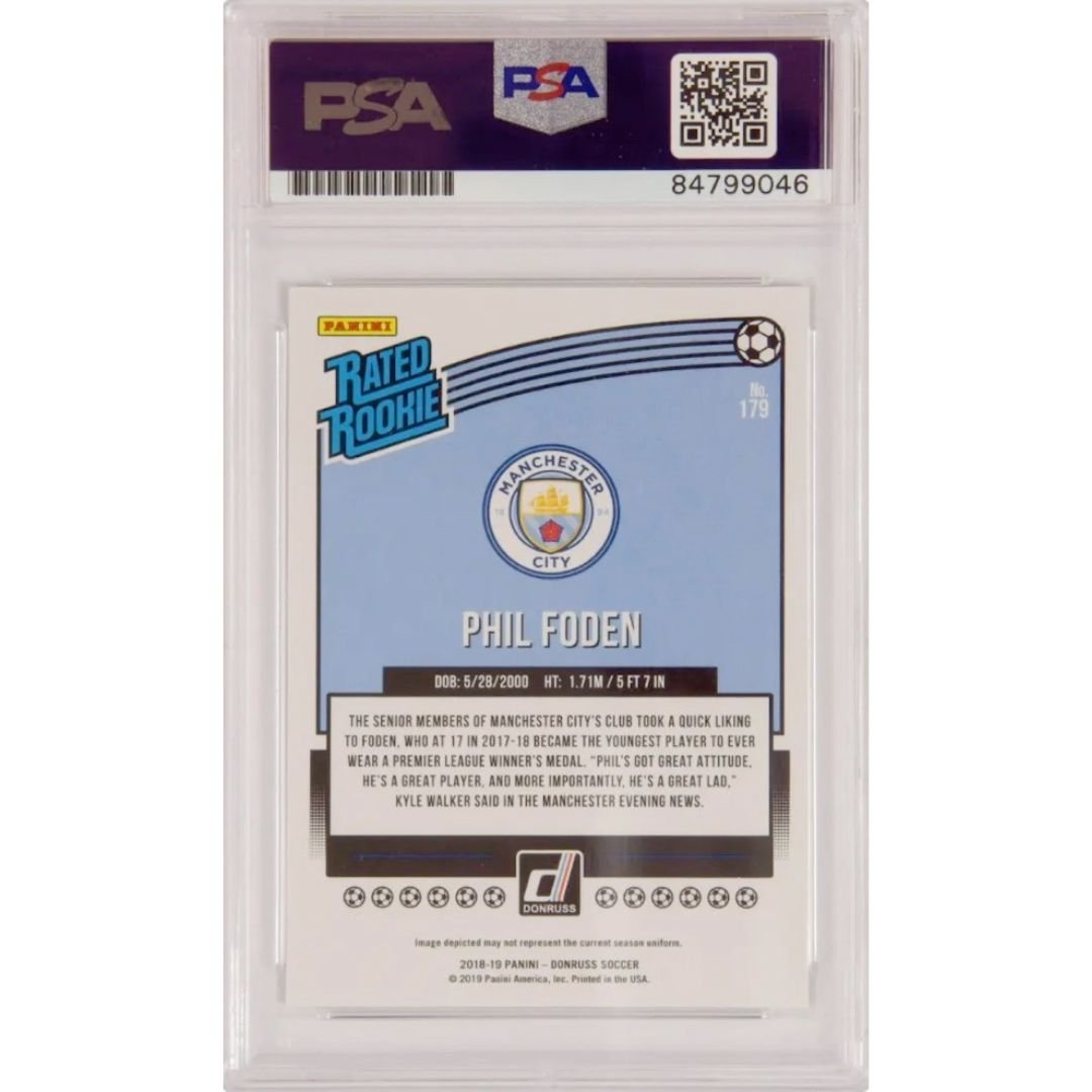 Phil Foden Panini Rookie rated card | PSA 10| Signed with COA