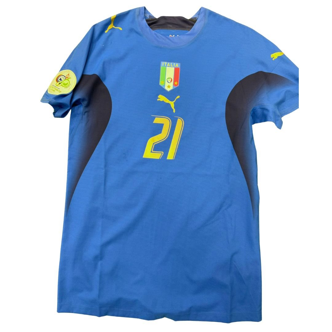 Maglia indossata Pirlo Italia Autografata con foto prova World Cup 2006