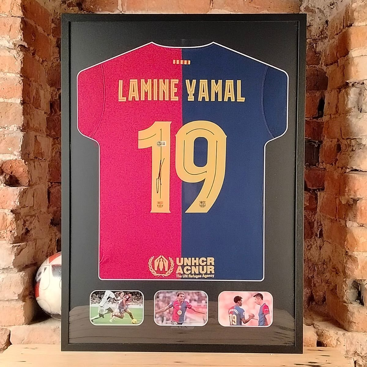 Lamine Yamal Barcelona store shirt | Framed | Signed with COA Lamine Yamal Barcelona store shirt | Framed | Signed with COA