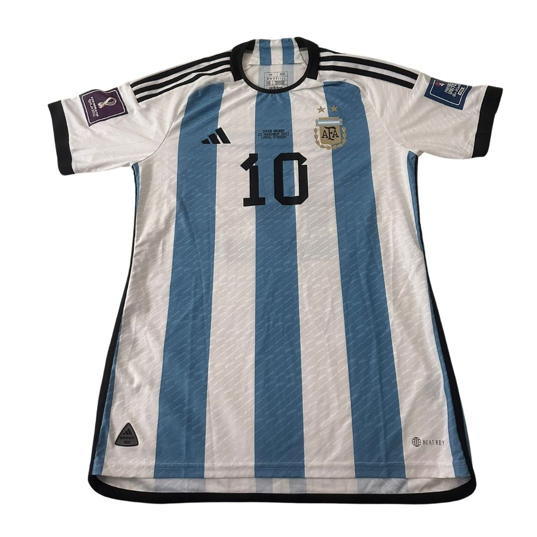 Lionel Messi Argentina 2022 World offers Cup Match Slim Fit Home Soccer Jersey 2022-23