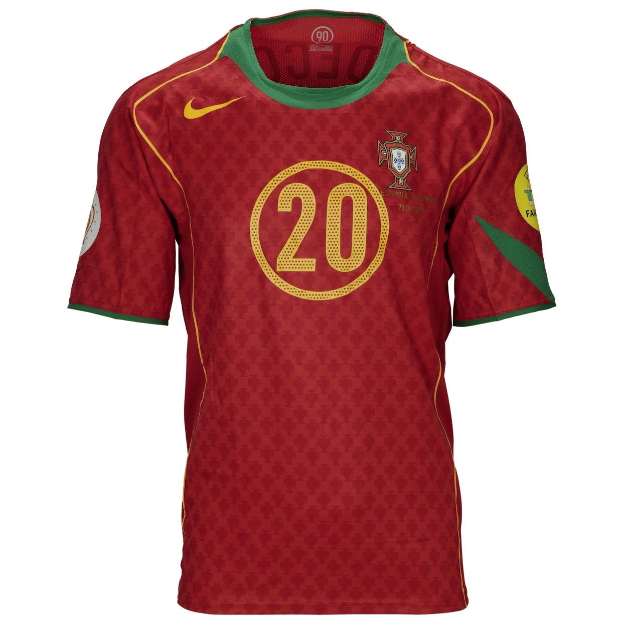 Deco Portugal match shirt vs Spain - Euro2004