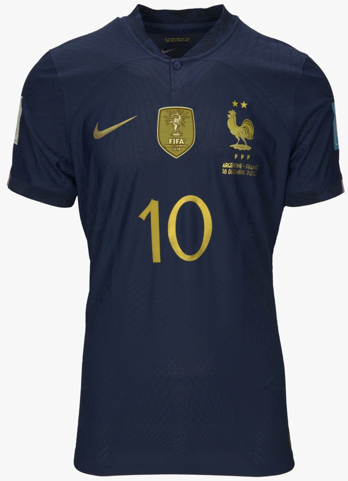 FRANCE MBAPPE MATCH SHIRT FINAL WORLD CUP 2022