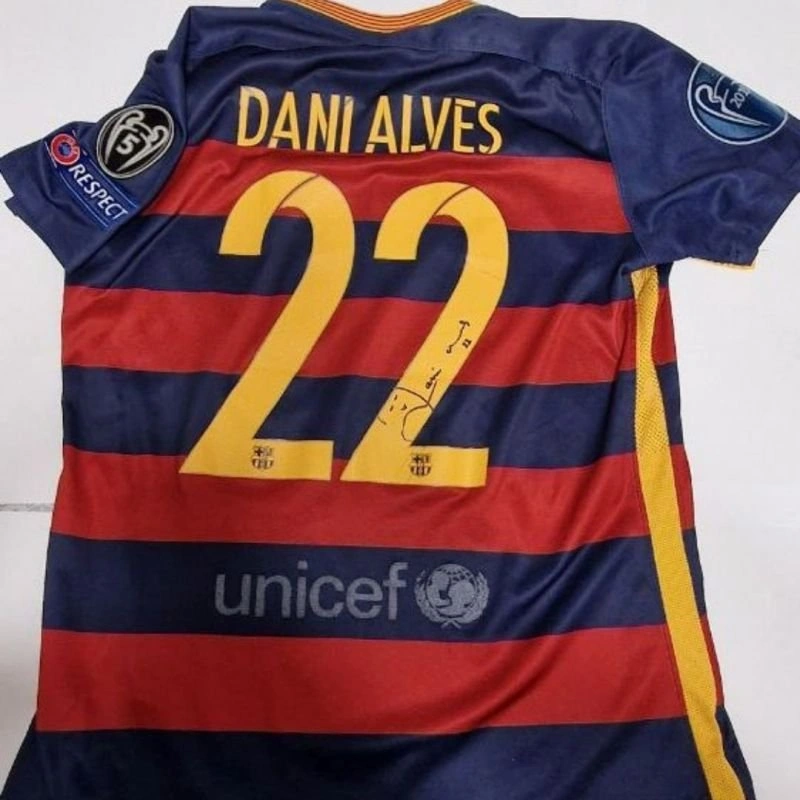 Dani Alves Barcelona store shirt - Signed