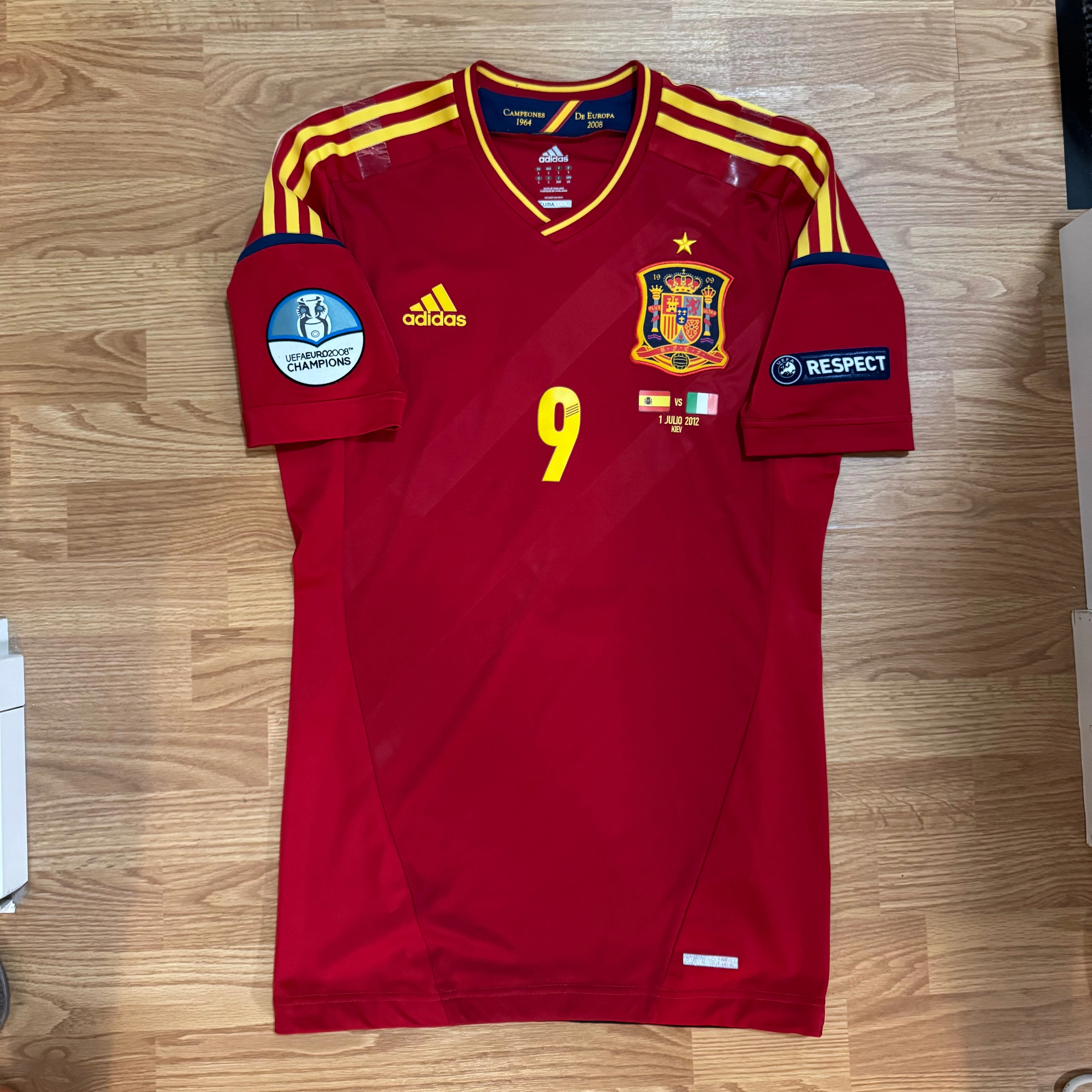 Torres Spain match shirt vs Italy - Euro 2012 Final
