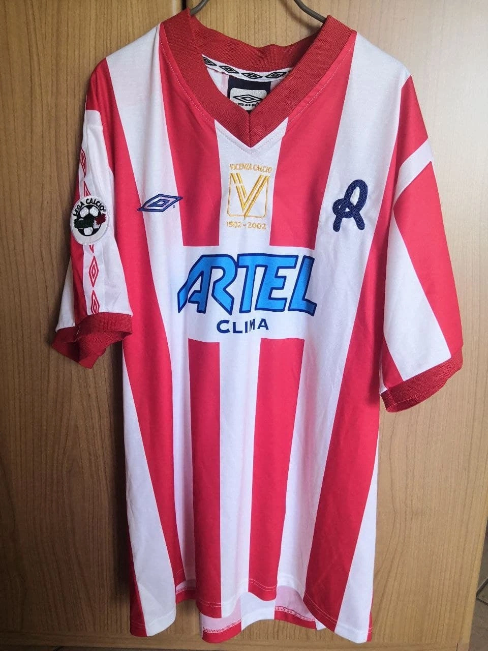 Maillot Vicenza 2003/2004 – Biemme Taille XL – Blanc/Rouge – Flocage N°9