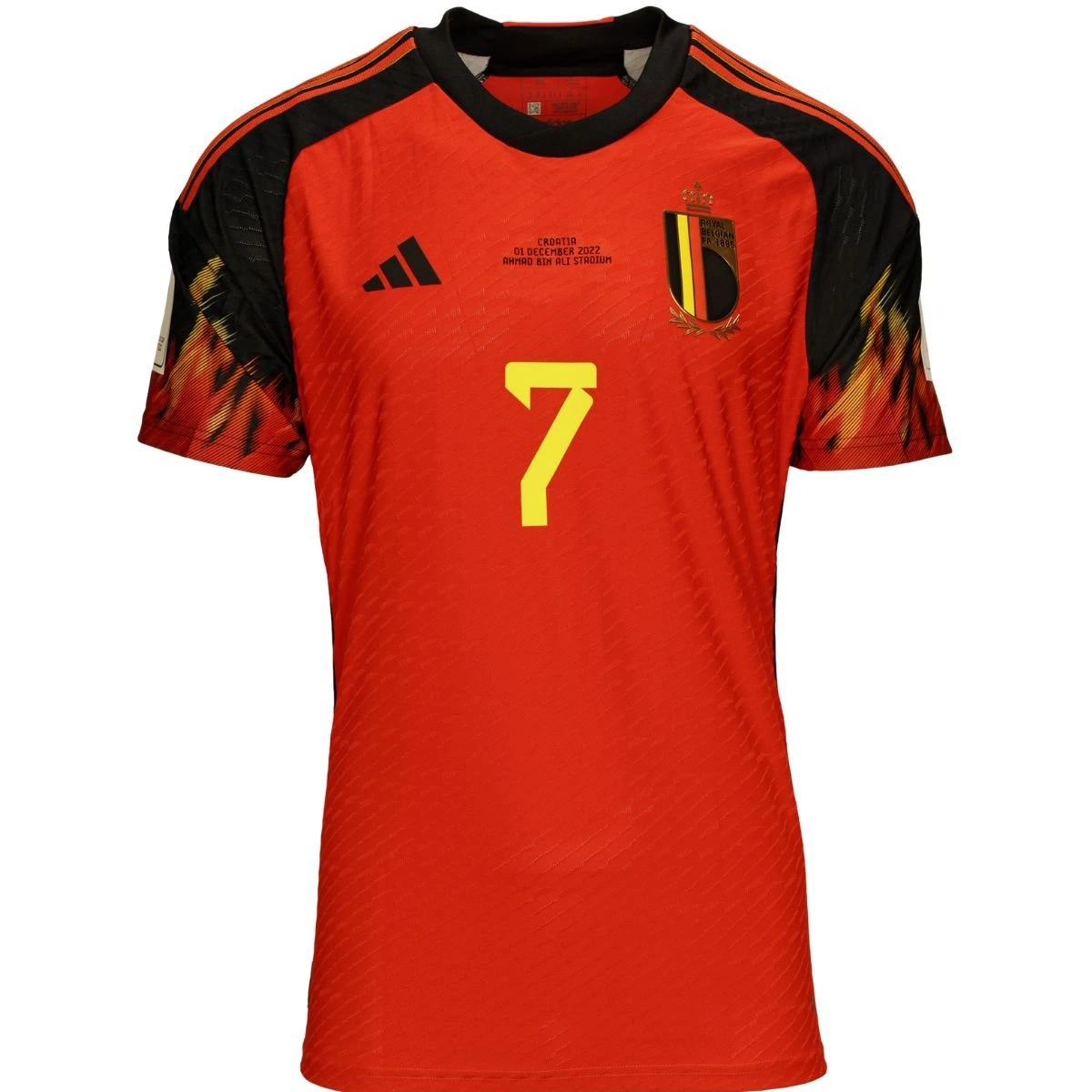De Bruyne Belgium match shirt vs Croatia 2022 World Cup