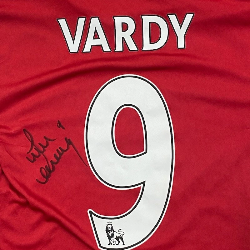 Foto Con Autografo Stampato Di Jamie Vardy - Leicester City | Ritratto A4 Incorniciato | Regalo Per Tifosi Di Calcio - 6