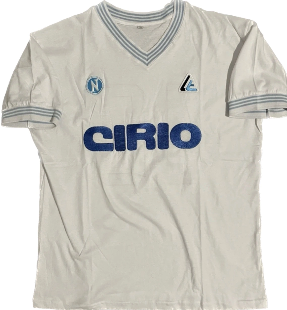 Maglia Napoli Maradona 10 Cirio 1984/85 – Lanetta Vintage Bianca Mezze Maniche Taglia M