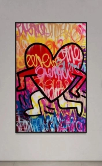 アート・デザイン・音楽 Cathelin Lithographe 1&2 1957-1982 Gunnar Zyl (1988) - Heart / Keith Haring & Zyl XXL