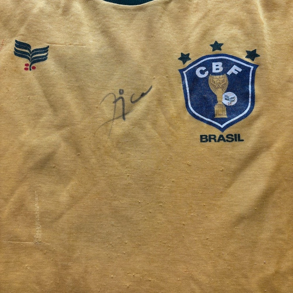 Zico Brazil match shirt - Signed with COA